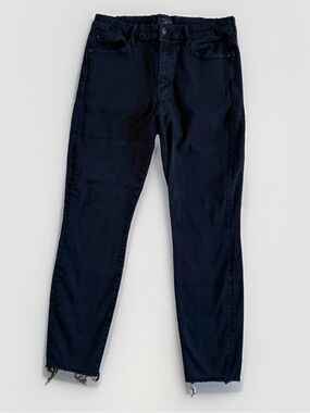 Mother Black Skinny Jeans Raw Hem Size 31
